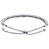 bracciale bolo linea tennis a 4 punte in oro bianco 14k con diamanti rotondi 10" | 3 mm | 3 ct.