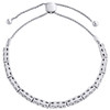 14-karätiges Weißgold-Bolo-Armband „Tennis Line“ mit rundem Diamant und 4 Zinken, 10 Zoll | 3 mm | 3 ct.