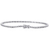 10K White Gold Round Diamond 4-Prong Tennis Link Bracelet 7" | 2.50mm | 1.20 CT.