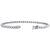 10K White Gold Round Cut Diamond 4-Prong Tennis Link Bracelet 7" | 3.50mm | 3 CT