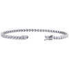 14K White Gold Round Cut Diamond 4-Prong Tennis Link Bracelet 7" | 3.50mm | 3 CT