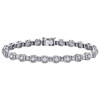 14K White Gold Round Diamond Cluster Halo Link Bracelet 7" | 5.50mm | 2.20 CT.