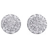 14K Yellow Gold Round Diamond Halo Cluster Frame 10mm Stud Fancy Earrings 1/2 CT