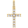 10K Yellow Gold Diamond Prong Set Cross Pendant 1.60" Men's Tennis Charm 2.10 CT