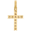 10K Yellow Gold Diamond Prong Set Cross Pendant 1.60" Men's Tennis Charm 2.10 CT