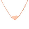 14K Rose Gold Diamond Key to My Heart Necklace Charm 16" Fancy Rolo Chain 1/6 CT