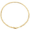 bracelet de cheville / bracelet à maillons cubains en or jaune 14 carats de 2,50 mm à bordure unie solide de 7 à 10 pouces
