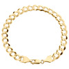 14K Yellow Gold 8mm Solid Plain Curb Cuban Link Lobster Clasp Bracelet 8-9 Inch