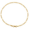 14K Yellow Gold Unisex 2mm Solid Plain Figaro Link Bracelet / Anklet 7 - 10 Inch