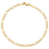 bracciale in oro giallo 14k da 2,80 mm con chiusura a moschettone in solido semplice figaro da 7 - 9 pollici