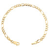 14K Yellow Gold 3.80mm Solid Plain Figaro Link Bracelet Lobster Clasp 7 - 8 Inch