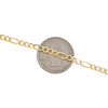 bracelet à maillons figaro uni en or jaune 14 carats 3,80 mm, fermoir mousqueton 7 à 8 pouces