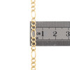 bracciale a maglie Figaro in oro giallo 14k da 3,80 mm con chiusura a moschettone da 7 - 8 pollici