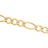 bracelet à maillons figaro uni en or jaune 14 carats 12 mm, fermoir mousqueton 8 à 9 pouces