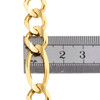 Genuine 14K Yellow Gold 12mm Solid Plain Figaro Link Chain Necklace 20-30 Inch