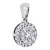 10 k vitguld rundslipad diamant cirkel halo hänge 0,60" klusterberlock 1/4 ct.