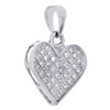 Sterling sølv rund diamant statement hjertevedhæng 0,70" pave charm 1/10 ct.