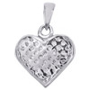 Sterling Silver Round Diamond Statement Heart Pendant 0.70" Pave Charm 1/10 CT.