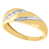 10K Two Tone Gold Round Diamond 1 Row Mens Wedding Band Engagement Ring 1/10 Ct.