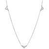 Sterling Silver Round Diamond Statement Cocktail Necklace 17" Fancy Charm 1/8 CT