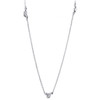 Sterling Silver Round Diamond Statement Cocktail Necklace 17" Fancy Charm 1/8 CT