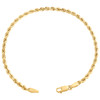 pulsera de cuerda con corte de diamante macizo de 2,50 mm en oro amarillo de 14 k y cierre de langosta de 7 a 8 pulgadas