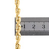 14K Yellow Gold 6mm Solid Diamond Cut Rope Link Bracelet Lobster Clasp 8-9 Inch