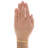 bracciale a maglie in corda con taglio a diamante massiccio in oro giallo 14k da 8 mm, chiusura a moschettone da 8-9 pollici