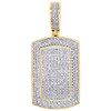 10K Yellow Gold Real Diamond Dome Dog Tag Pendant 1.50" Mens Pave Charm 0.83 CT.