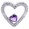 Amethyst Created Heart .925 Sterling Silver Pendant with Chain Necklace 0.67 Tcw