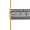 14K Yellow Gold 2.50mm Solid Diamond Cut Rope Chain Link Necklace 16 - 30 Inches