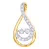 10K Yellow Gold Two Stone Solitaire Dancing Diamond Infinity Pendant 0.50 CT.