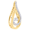 10K Yellow Gold Two Stone Solitaire Dancing Diamond Infinity Pendant 0.50 CT.