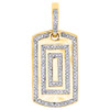 10K Yellow Gold Genuine Diamond Dog Tag Pendant 1.35" Mens Pave Charm 0.35 CT.