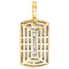 10K Yellow Gold Genuine Diamond Dog Tag Pendant 1.35" Mens Pave Charm 0.35 CT.