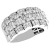 10K White Gold Round & Baguette Diamond Wedding Band 12mm Statement Ring 2.35 CT