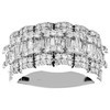 10K White Gold Round & Baguette Diamond Wedding Band 12mm Statement Ring 2.35 CT