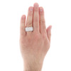 10K White Gold Round & Baguette Diamond Wedding Band 12mm Statement Ring 2.35 CT