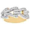 10K Yellow Gold Round Diamond Buckle Statement Ring 10mm Mens Fancy Band 1.47 CT