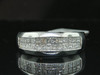 14K White Gold Princess Cut Diamond Wedding Ring 2 Row Mens 8mm Band 1 CT.