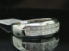 14K White Gold Princess Cut Diamond Wedding Ring 2 Row Mens 8mm Band 1 CT.