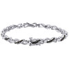 10k White Gold Black & White Diamond Criss-Cross"X" Link Bracelet 7.70" 1 Ct.