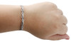 armband aus 10-karätigem Weißgold mit schwarzen und weißen Diamanten, kreuz und quer, 7,70 Zoll, 1 ct.