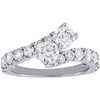 14K White Gold Two Stone Diamond Engagement Ring Love Friendship Bypass 2 Ct.