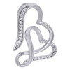 Intertwine Tilted Double Heart Diamond Pendant Sterling Silver Charm 1/20 Ct.
