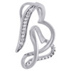 Intertwine Tilted Double Heart Diamond Pendant Sterling Silver Charm 1/20 Ct.