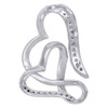 Intertwine Tilted Double Heart Diamond Pendant Sterling Silver Charm 1/20 Ct.