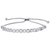 Echtes 1/20 CT. Infinity-Diamant-Bolo-Armband aus Sterlingsilber, 4 Zinken, 25,4 cm