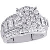 10K White Gold Round Diamond Circle Cluster Ladies Designer Engagement Ring 2 Ct