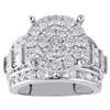 10K White Gold Round Diamond Circle Cluster Ladies Designer Engagement Ring 3 Ct